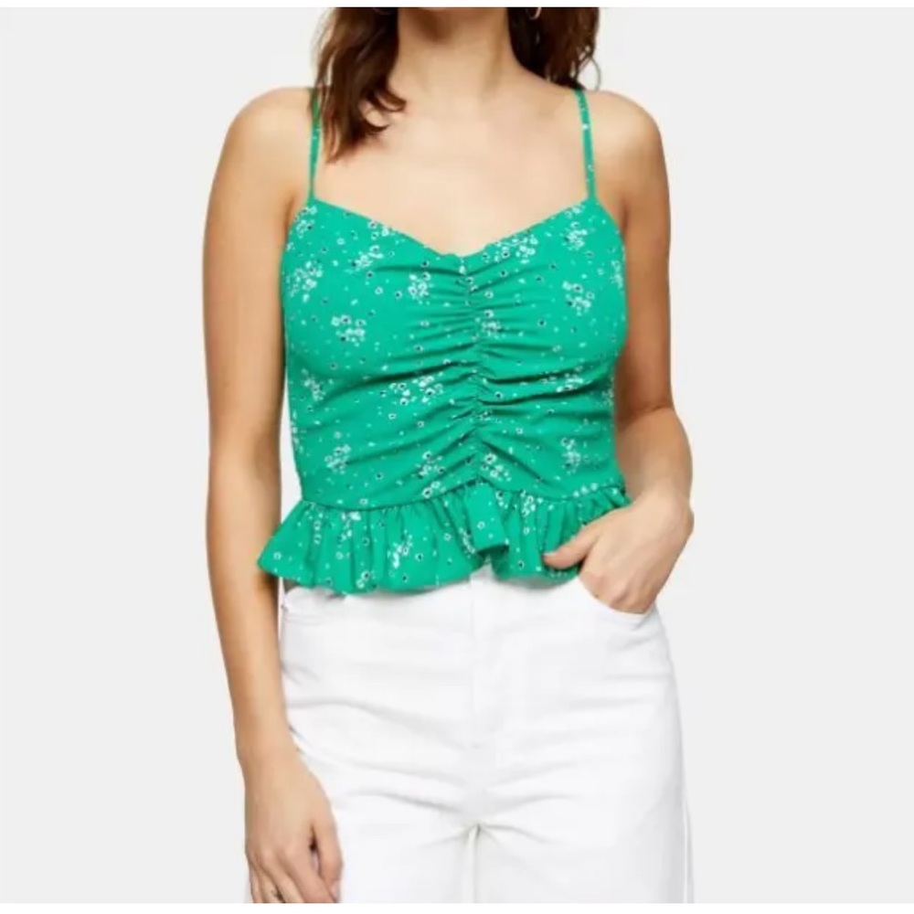 Topshop Women's Ruched Peplum Cami Top Size US 8 - NWT
